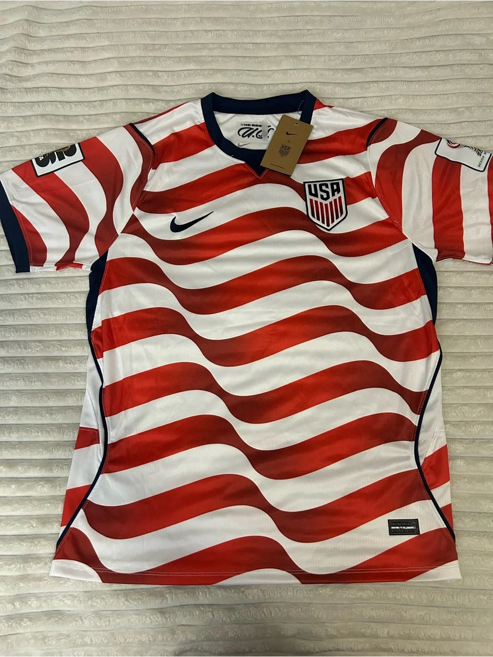 Nike Red, White & Navy USA Wave Soccer Jersey